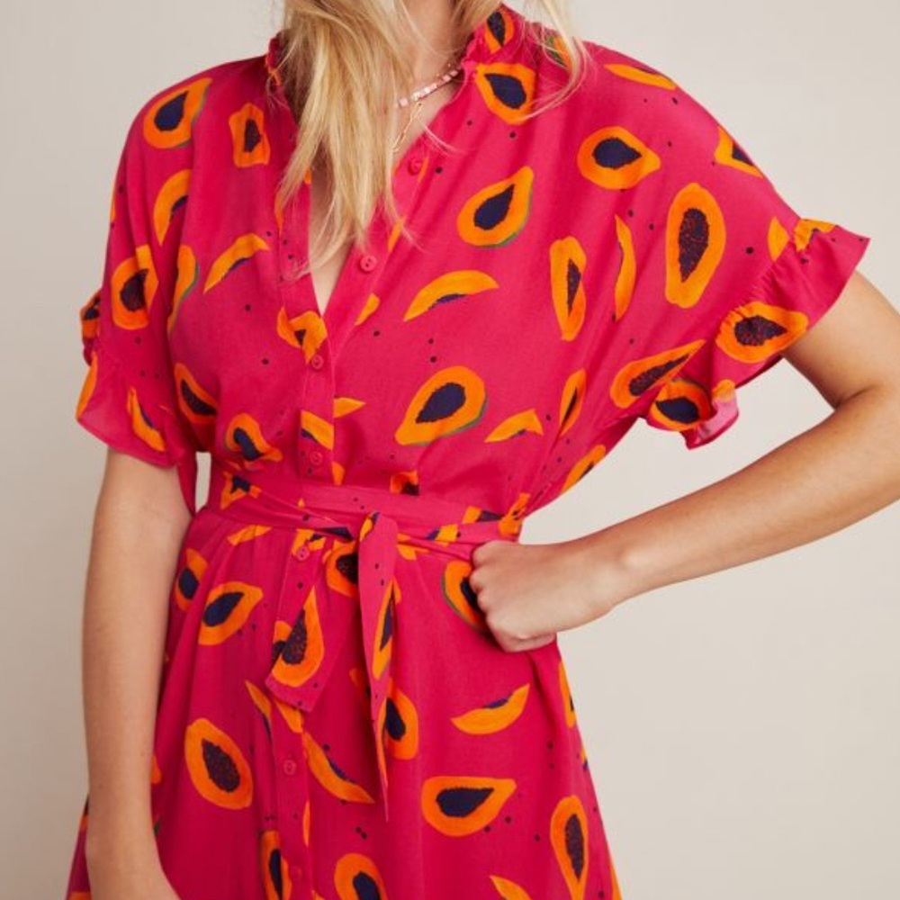 Anthropologie NEW Corey Lynn Calter Papaya Print